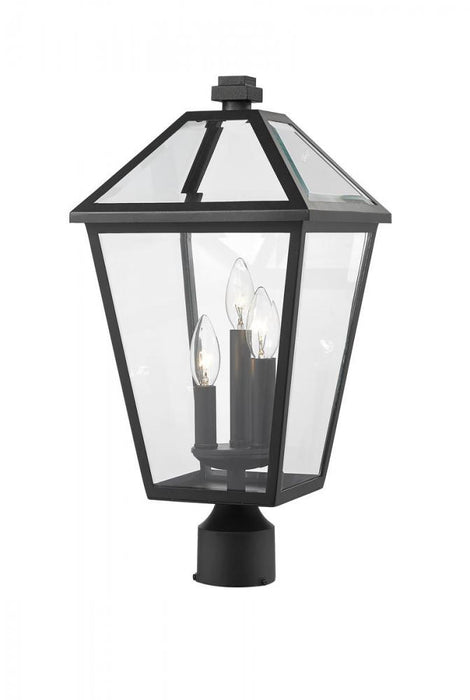 3 Light Outdoor Post Mount Fixture | 579PHBR-BK