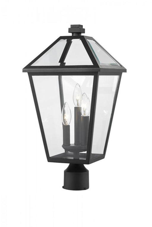 3 Light Outdoor Post Mount Fixture | 579PHBR-BK