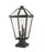 3 Light Outdoor Pier Mounted Fixture | 579PHXLS-SQPM-BK