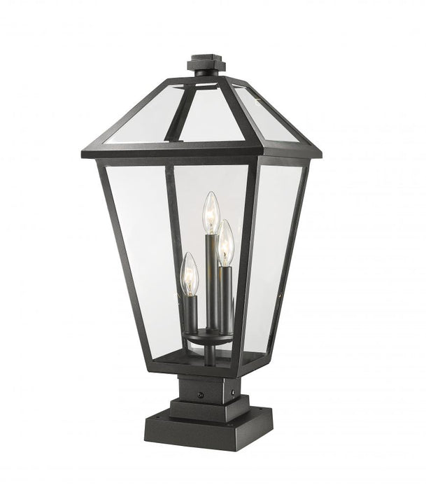 3 Light Outdoor Pier Mounted Fixture | 579PHXLS-SQPM-BK