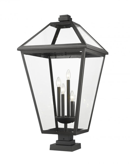 4 Light Outdoor Pier Mounted Fixture | 579PHXLXS-SQPM-BK