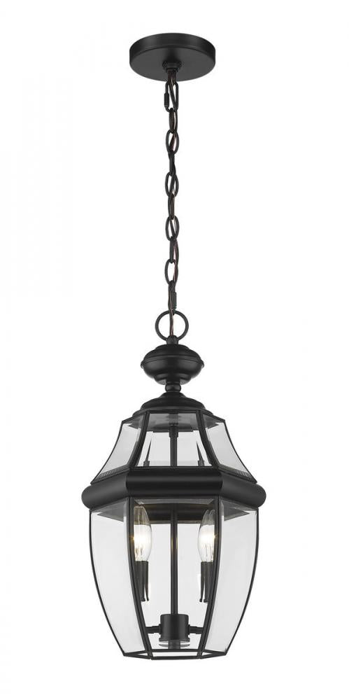 2 Light Outdoor Chain Mount Ceiling Fixture | 580CHM-BK