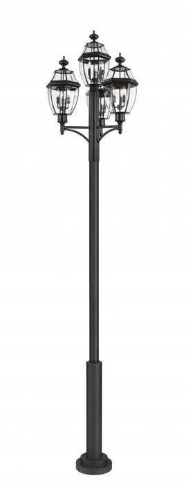 3 Light Outdoor Post Mount Fixture | 580PHB-4-5010P-BK