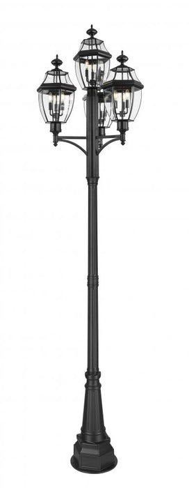 12 Light Outdoor Post Mount Fixture | 580PHB-4-564P-BK