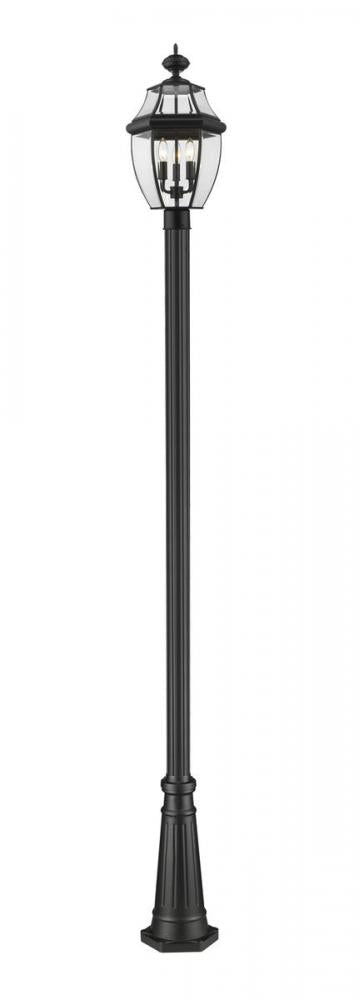 3 Light Outdoor Post Mounted Fixture | 580PHB-519P-BK