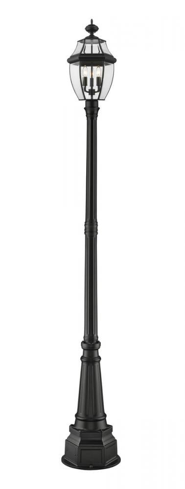 3 Light Outdoor Post Mounted Fixture | 580PHB-564P-BK