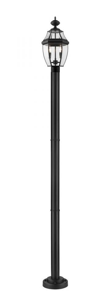 2 Light Outdoor Post Mounted Fixture | 580PHM-567P-BK