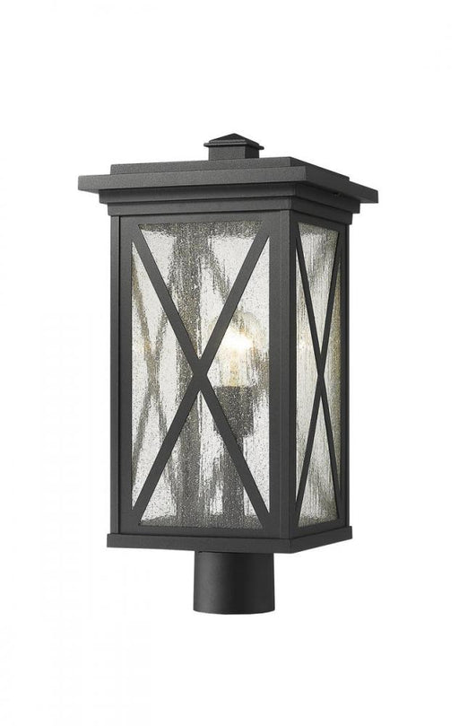 1 Light Outdoor Post Mount Fixture | 583PHBR-BK