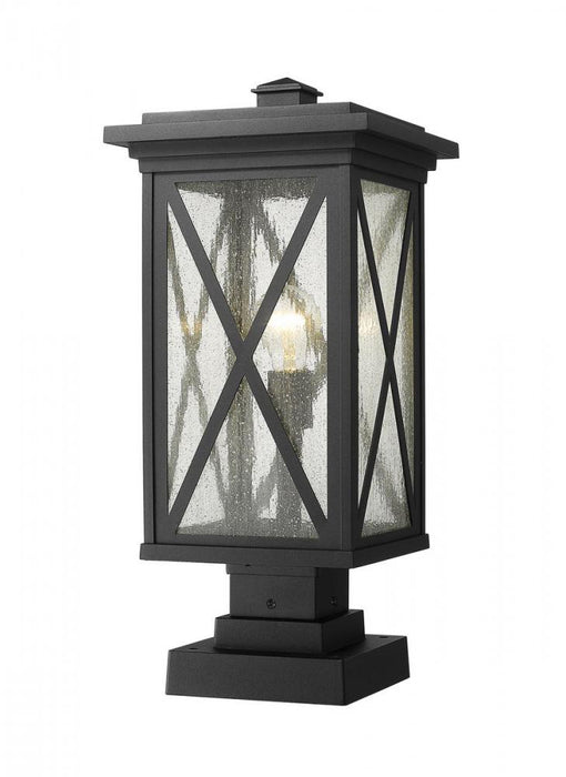1 Light Outdoor Pier Mounted Fixture | 583PHBS-SQPM-BK