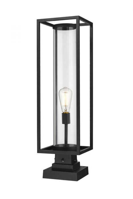 1 Light Outdoor Pier Mounted Fixture | 584PHBS-SQPM-BK