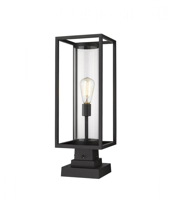 1 Light Outdoor Pier Mounted Fixture | 584PHMS-SQPM-BK