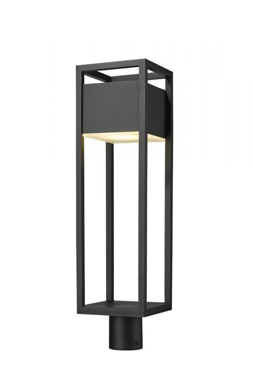 1 Light Outdoor Post Mount Fixture | 585PHBR-BK-LED
