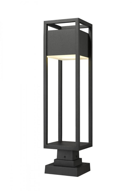 1 Light Outdoor Pier Mounted Fixture | 585PHBS-SQPM-BK-LED