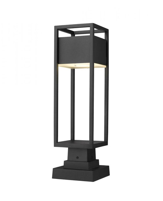 1 Light Outdoor Pier Mounted Fixture | 585PHMS-SQPM-BK-LED