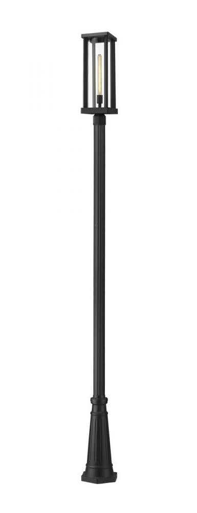 1 Light Outdoor Post Mounted Fixture | 586PHBR-519P-BK