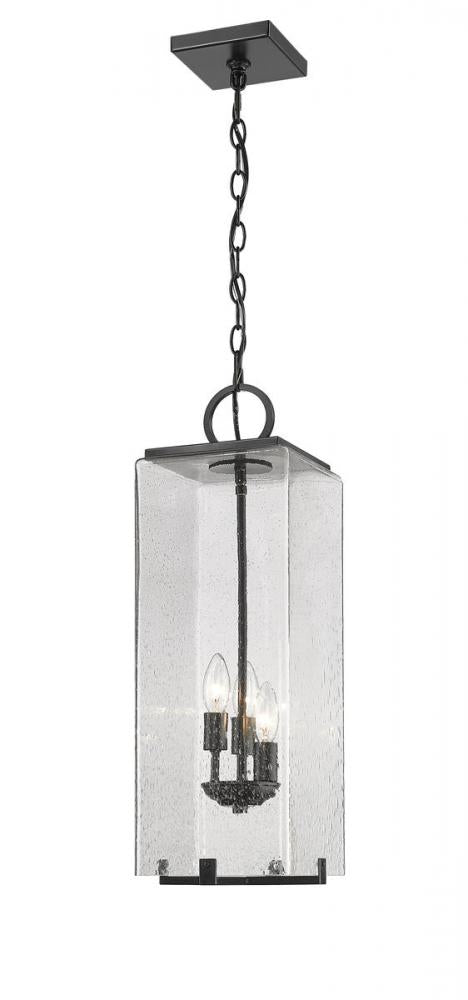 3 Light Outdoor Chain Mount Ceiling Fixture | 592CHB-BK