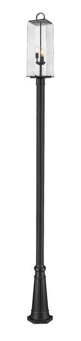 3 Light Outdoor Post Mounted Fixture | 592PHBR-519P-BK