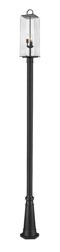 3 Light Outdoor Post Mounted Fixture | 592PHBR-519P-BK