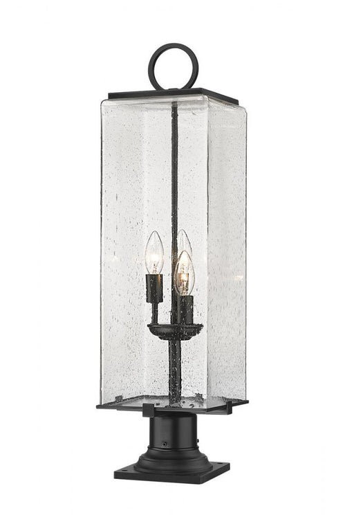 3 Light Outdoor Pier Mounted Fixture | 592PHBR-533PM-BK