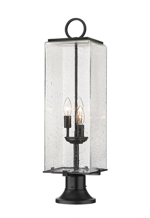 3 Light Outdoor Pier Mounted Fixture | 592PHBR-553PM-BK