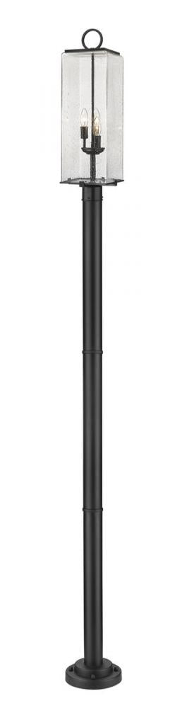 3 Light Outdoor Post Mounted Fixture | 592PHBR-567P-BK