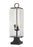 3 Light Outdoor Pier Mounted Fixture | 592PHBS-SQPM-BK