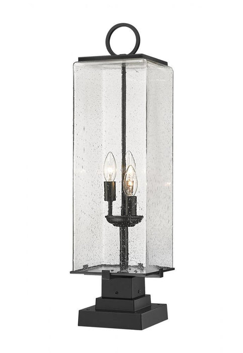 3 Light Outdoor Pier Mounted Fixture | 592PHBS-SQPM-BK