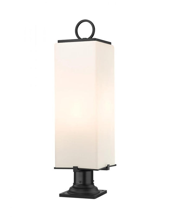 3 Light Outdoor Pier Mounted Fixture | 593PHBR-533PM-BK