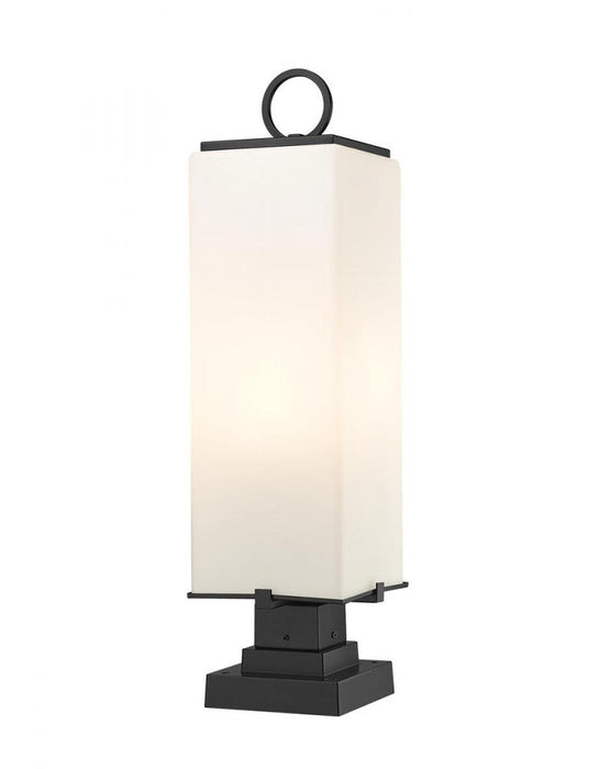 3 Light Outdoor Pier Mounted Fixture | 593PHBS-SQPM-BK
