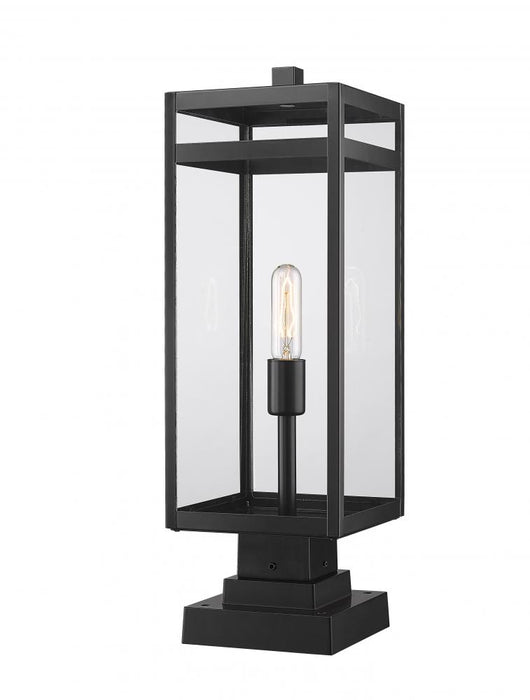 1 Light Outdoor Pier Mounted Fixture | 596PHBS-SQPM-BK