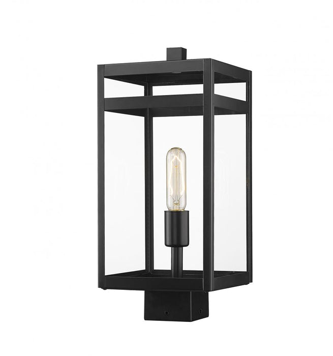 1 Light Outdoor Post Mount Fixture | 596PHMS-BK