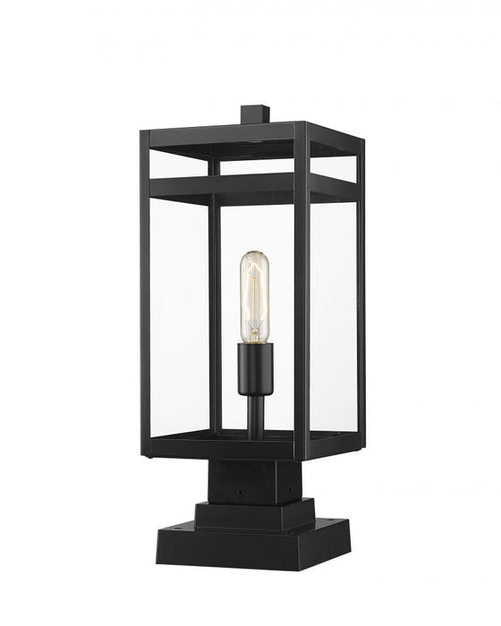 1 Light Outdoor Pier Mounted Fixture | 596PHMS-SQPM-BK