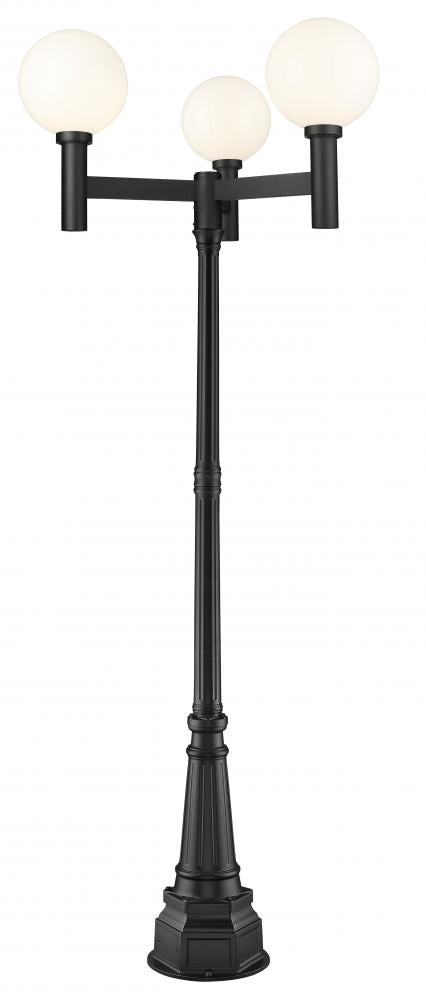 3 Light Outdoor Post Mounted Fixture | 597BP3-564P-BK
