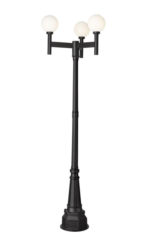 3 Light Outdoor Post Mount Fixture | 597MP3-564P-BK
