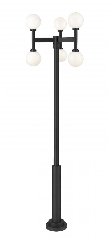 6 Light Outdoor Post Mount Fixture | 597MP6-5010P-BK