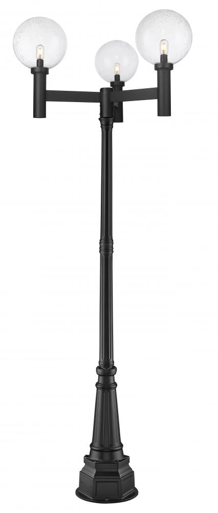 3 Light Outdoor Post Mounted Fixture | 599BP3-564P-BK