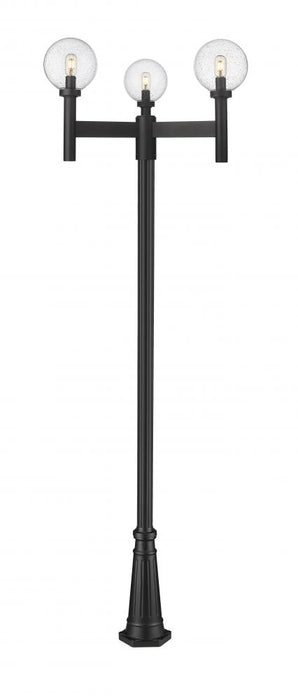 3 Light Outdoor Post Mounted Fixture | 599MP3-519P-BK