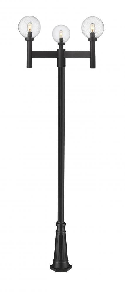 3 Light Outdoor Post Mounted Fixture | 599MP3-519P-BK