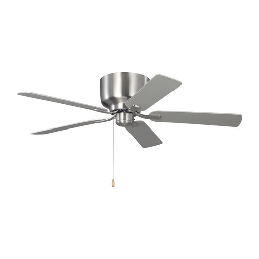 Linden 52 Hugger Ceiling Fan In Brushed Steel With Silver / American Walnut Reversible Blades | 5LDH52BS