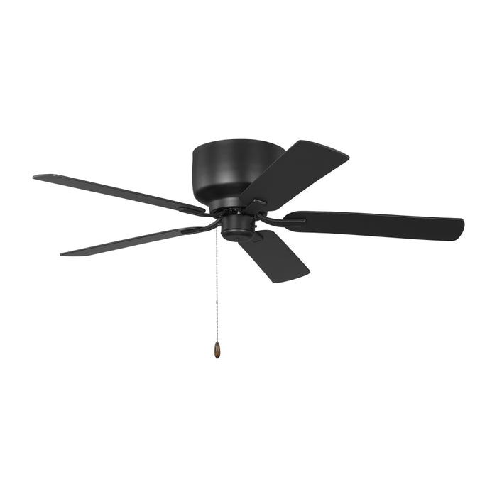 Linden 52 Hugger Ceiling Fan In Midnight Black With Midnight Black / American Walnut Reversible | 5LDH52MBK