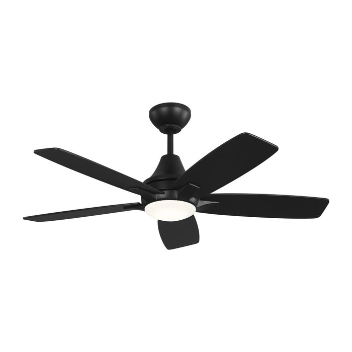 Lowden 44 Led Ceiling Fan In Midnight Black With Midnight Black / American Walnut Reversible Blades | 5LWDR44MBKD