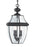 Generation Lighting Lancaster traditional 3-light outdoor exterior pendant in black finish with clear curved beveled gla