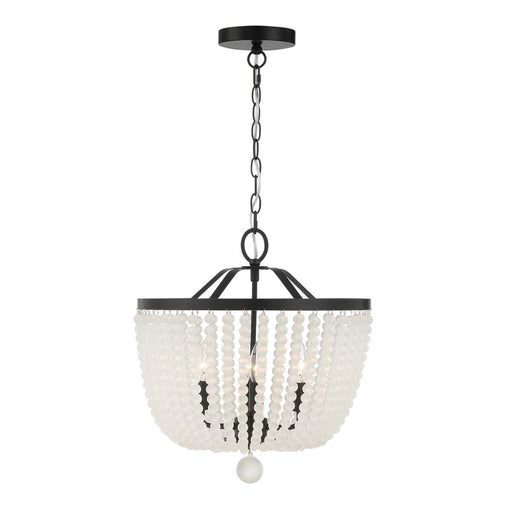 Crystorama Rylee 4 Light Matte Black Frosted Beads Mini Chandelier