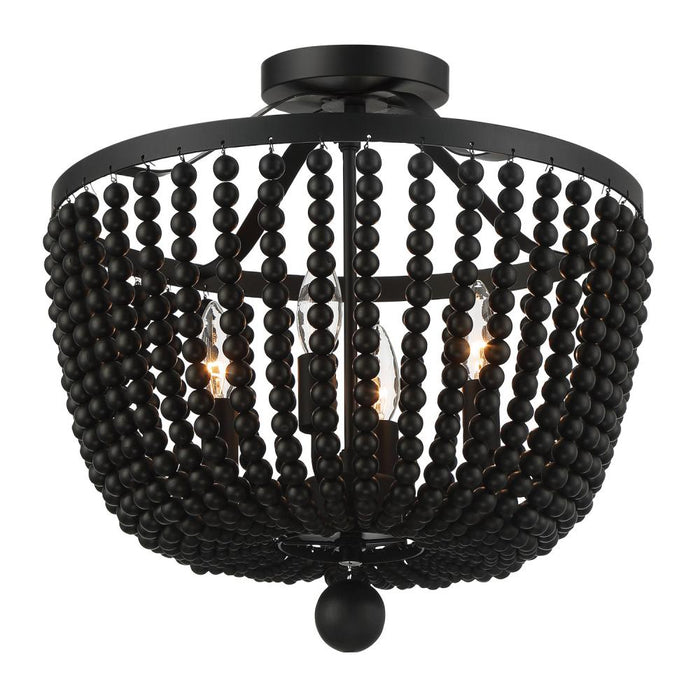 Crystorama Rylee 4 Light Matte Black Semi Flush Mount