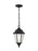 Generation Lighting Bakersville traditional 1-light LED outdoor exterior pendant in black finish with satin etched glass