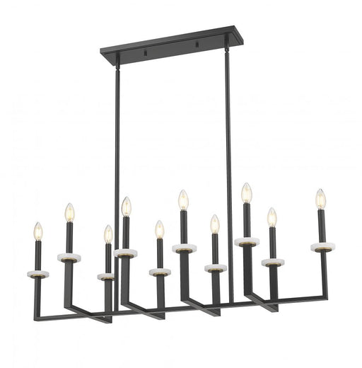 10 Light Linear Chandelier | 6100-10L-MB