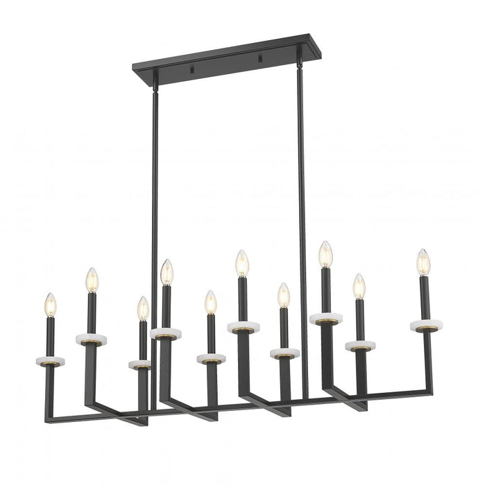 10 Light Linear Chandelier | 6100-10L-MB