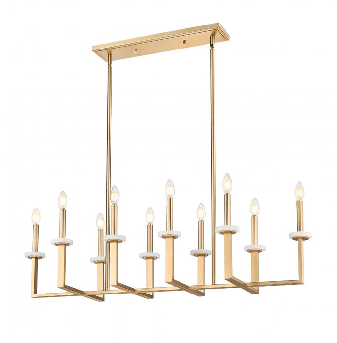 10 Light Linear Chandelier | 6100-10L-MGLD