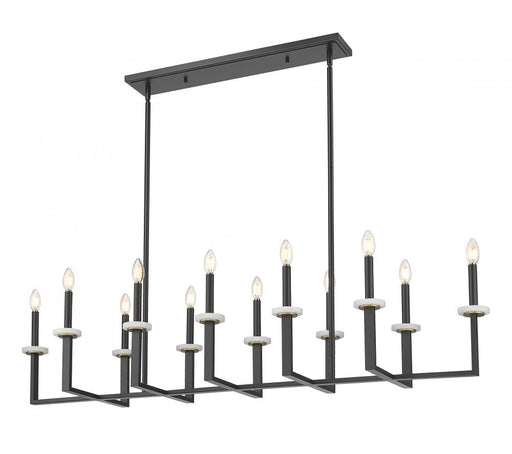 12 Light Linear Chandelier | 6100-12L-MB