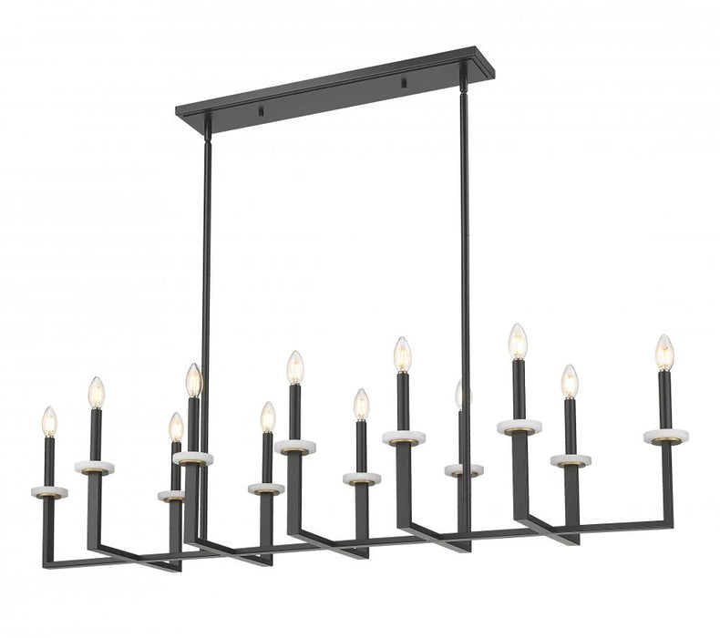 12 Light Linear Chandelier | 6100-12L-MB